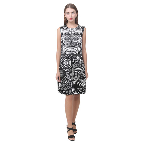 sugar skull Eos Women's Sleeveless Dress (Model D01)