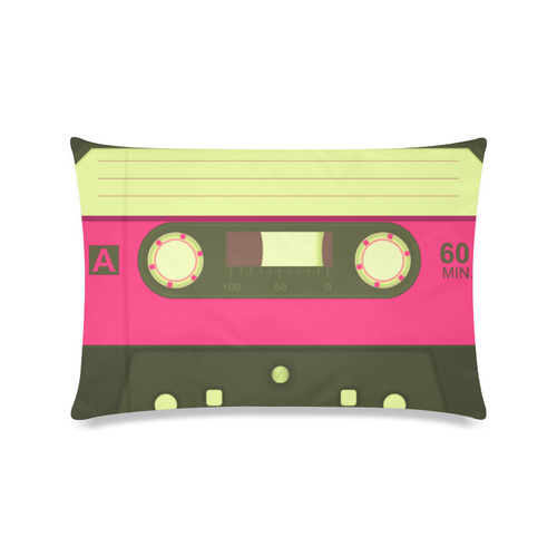 Pink Cassette Tape Custom Zippered Pillow Case 16"x24"(Twin Sides)