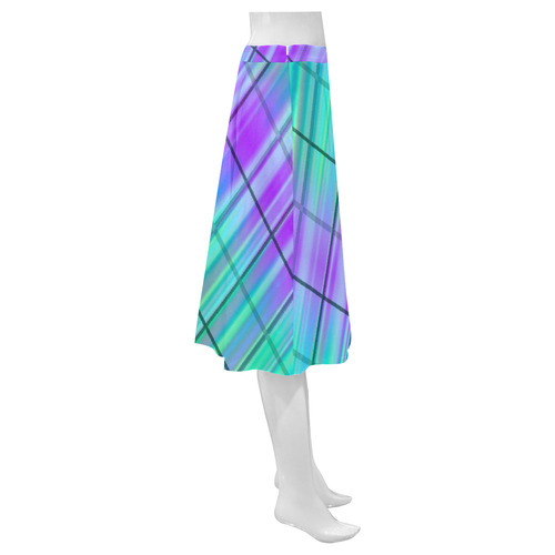 modern plaid 9 Mnemosyne Women's Crepe Skirt (Model D16)