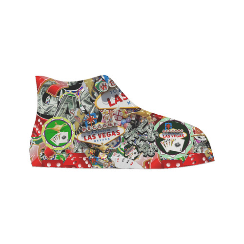 Las Vegas Icons - Gamblers Delight High Top Canvas Women's Shoes/Large Size (Model 017)