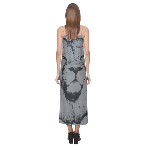 LION JUNGLE IV V-Neck Open Fork Long Dress(Model D18)