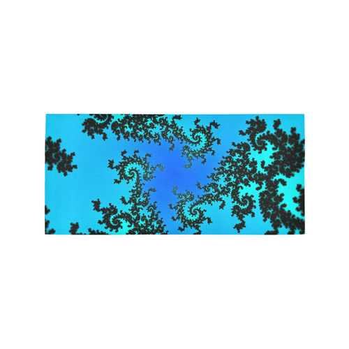 black and blue fractal Area Rug 7'x3'3''