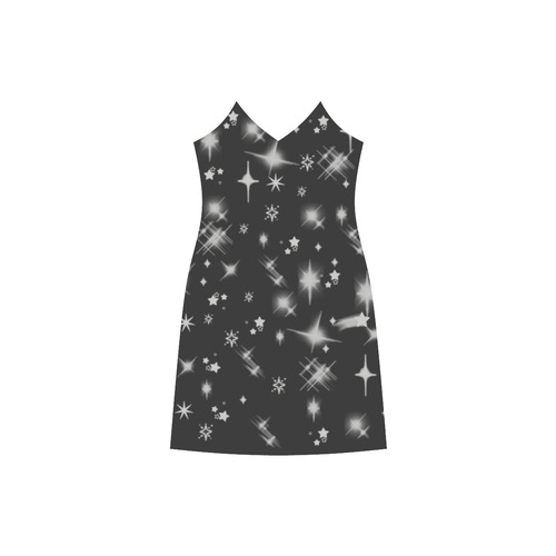 Stars by Popart lover V-Neck Open Fork Long Dress(Model D18)