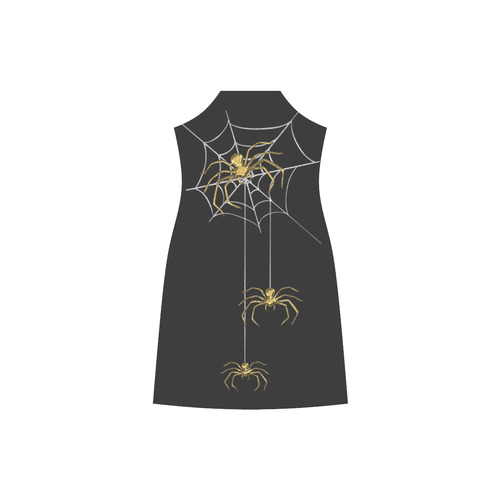 Spiders in the Cobweb Contour Gold Silver V-Neck Open Fork Long Dress(Model D18)