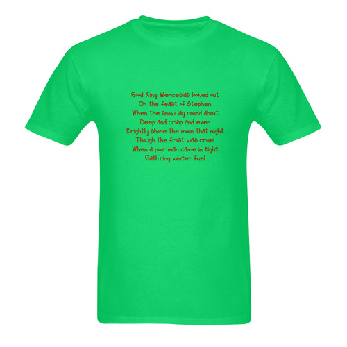 Christmas Good King Wenceslaus Song in Lime Green Sunny Men's T- shirt (Model T06)