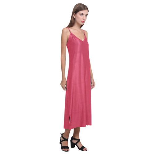 Lollipop V-Neck Open Fork Long Dress(Model D18)