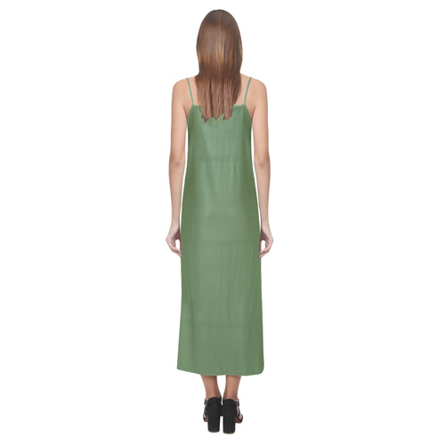 Cactus V-Neck Open Fork Long Dress(Model D18)