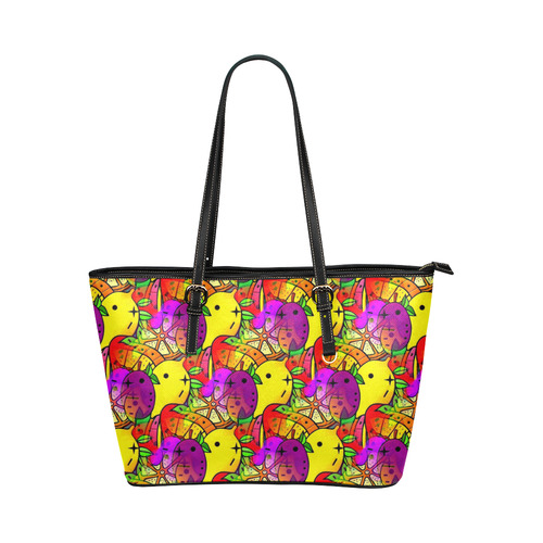 Fruities by Popart Lover Leather Tote Bag/Small (Model 1651)