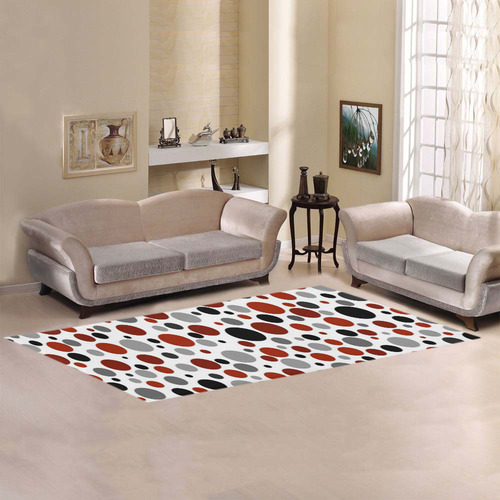 red black gray polka dot Area Rug 9'6''x3'3''