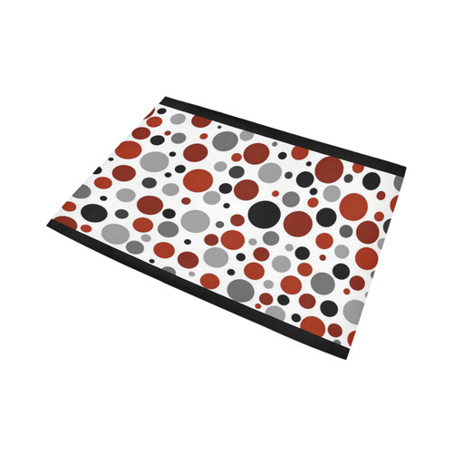 red black gray polka dot Area Rug7'x5'