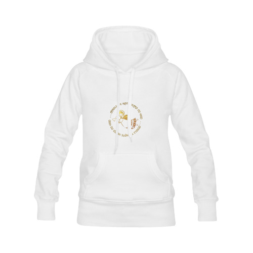 Metallic Golden Angels We Have Heard on High in White Women's Classic Hoodies (Model H07)