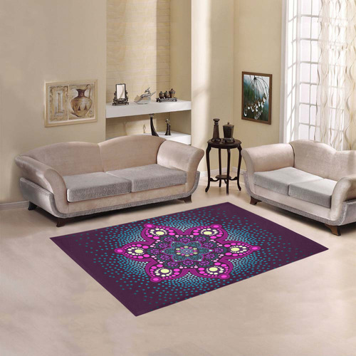 Dot painting meets mandalas 16 - 3 Area Rug 5'3''x4'