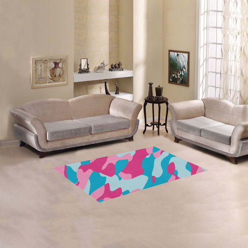 blue and pink camo 2 Area Rug 2'7"x 1'8‘’
