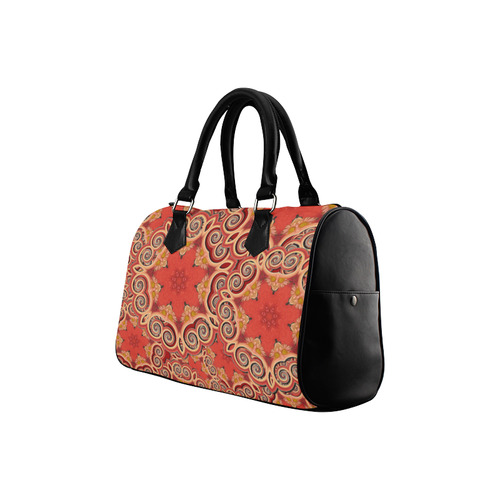 K143 Cinnamon Color Curls and Swirls Boston Handbag (Model 1621)