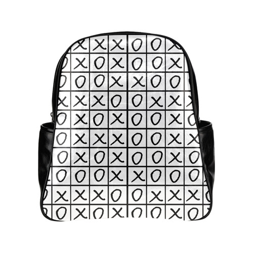 OXO Game - Noughts and Crosses Multi-Pockets Backpack (Model 1636)