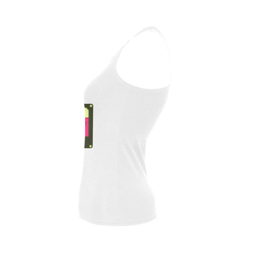 Pink Cassette Tape Women's Shoulder-Free Tank Top (Model T35)