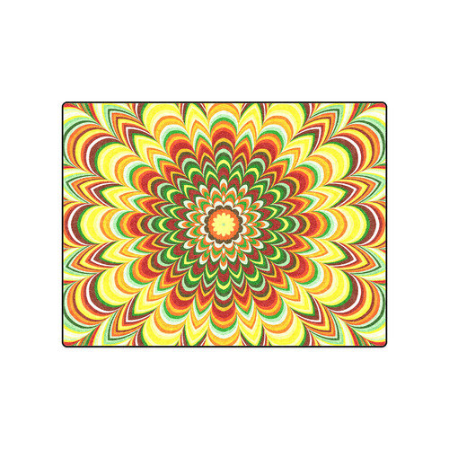 Colorful flower striped mandala Blanket 50"x60"