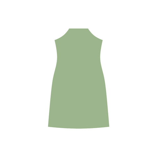 Green Tea V-Neck Open Fork Long Dress(Model D18)