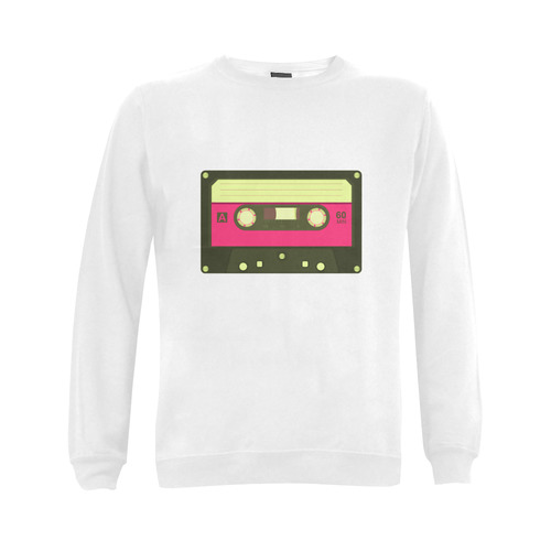 Pink Cassette Tape Gildan Crewneck Sweatshirt(NEW) (Model H01)