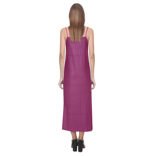 Siren Pink V-Neck Open Fork Long Dress(Model D18)