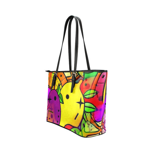 Fruities by Popart Lover Leather Tote Bag/Large (Model 1651)