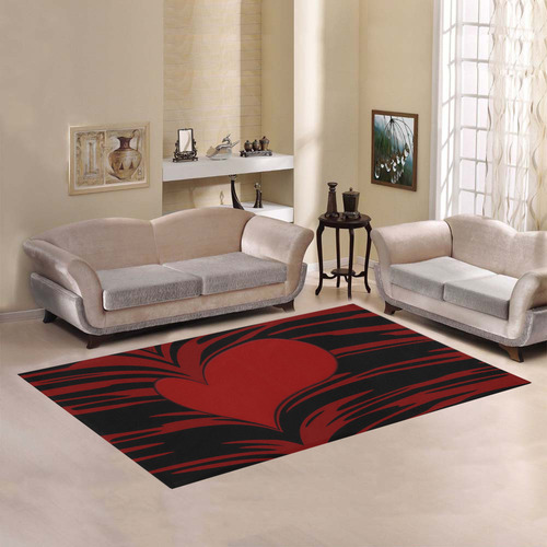 Zebra Heart Area Rug7'x5'