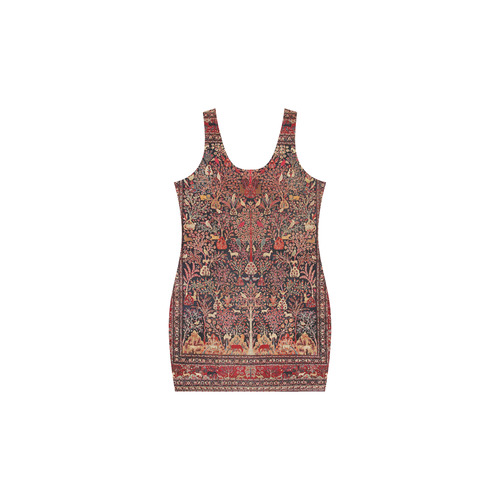 Vintage Persian Rug Nature Animals Medea Vest Dress (Model D06)