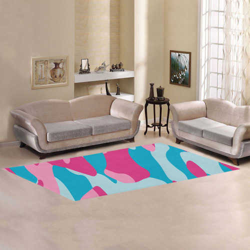 blue and pink camo 2 Area Rug 9'6''x3'3''