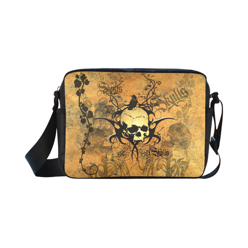 Awesome skull with tribal Classic Cross-body Nylon Bags (Model 1632)