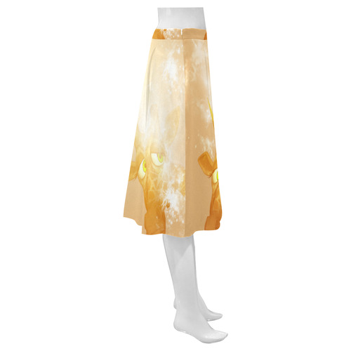 Cute unicorn giraffe Mnemosyne Women's Crepe Skirt (Model D16)