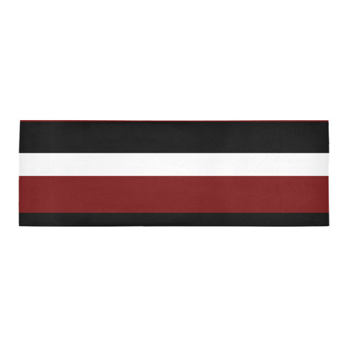 red white and black stripes Area Rug 9'6''x3'3''