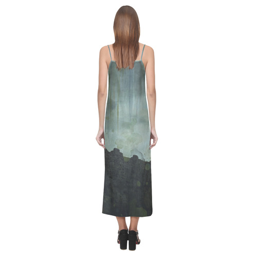 Celtic ruins V-Neck Open Fork Long Dress(Model D18)