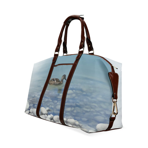 Swimming Duck, watercolor Classic Travel Bag (Model 1643) Remake