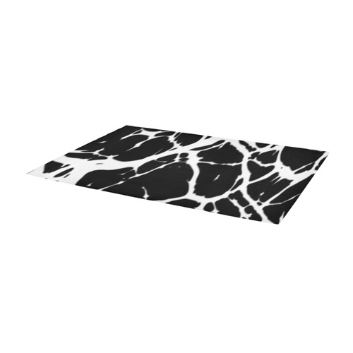 black and white line abstract Area Rug 9'6''x3'3''