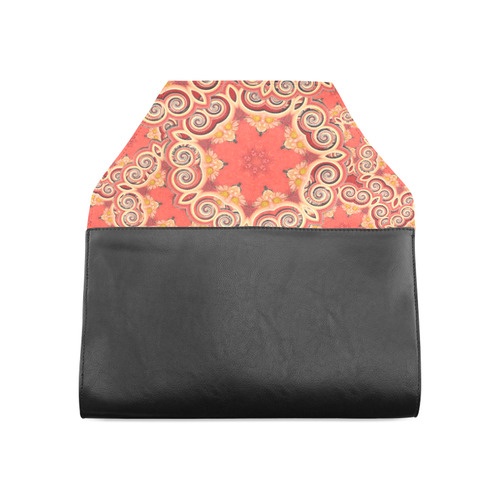 K143 Cinnamon Color Curls and Swirls Clutch Bag (Model 1630)