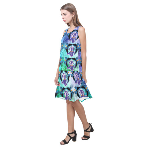 Birdwing on Iris Sleeveless Splicing Shift Dress(Model D17)