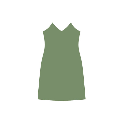 Cactus V-Neck Open Fork Long Dress(Model D18)