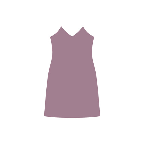 Grape Nectar V-Neck Open Fork Long Dress(Model D18)