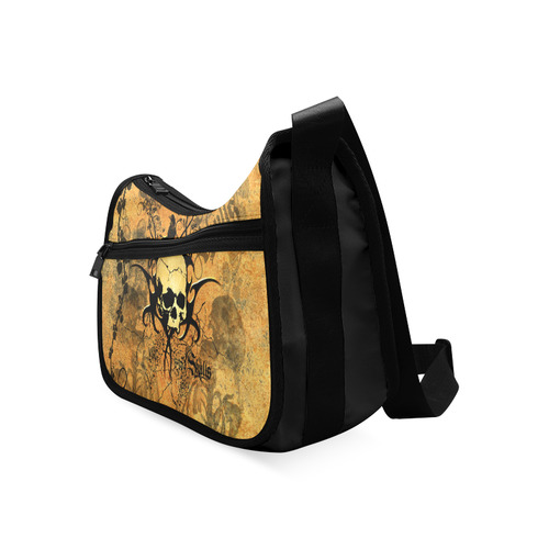 Awesome skull with tribal Crossbody Bags (Model 1616)