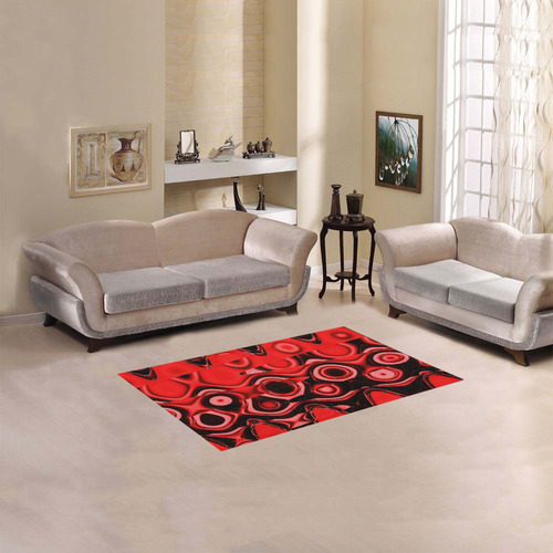 black and red abstract Area Rug 2'7"x 1'8‘’