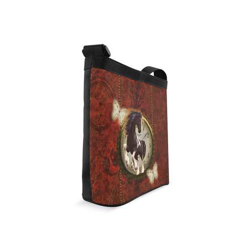 Wonderful horse on a clock Crossbody Bags (Model 1613)