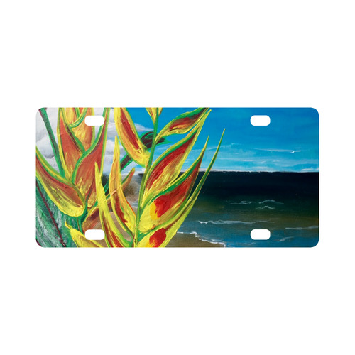 Heliconia Tropical Parrot Plant Take me There Classic License Plate