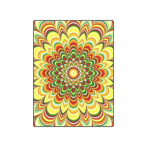 Colorful flower striped mandala Blanket 50"x60"