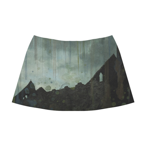 Celtic ruins Mnemosyne Women's Crepe Skirt (Model D16)
