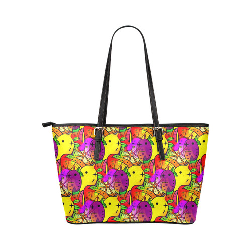 Fruities by Popart Lover Leather Tote Bag/Small (Model 1651)