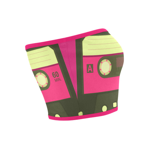Pink Cassette Tape Bandeau Top