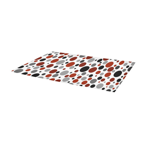 red black gray polka dot Area Rug 9'6''x3'3''