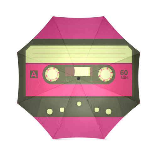 Pink Cassette Tape Foldable Umbrella (Model U01)