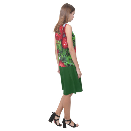 Christmas decor by Martina Webster Sleeveless Splicing Shift Dress(Model D17)