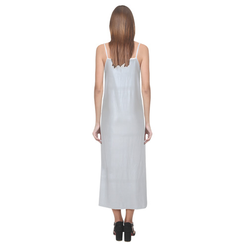 Glacier Gray V-Neck Open Fork Long Dress(Model D18)